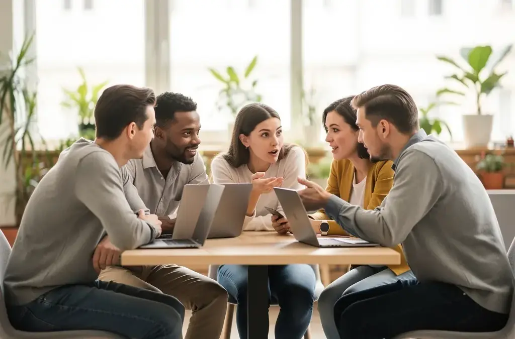 Bild eines Gründerteams, das ein CRM-System für erfolgreiches Kundenmanagement auswählt