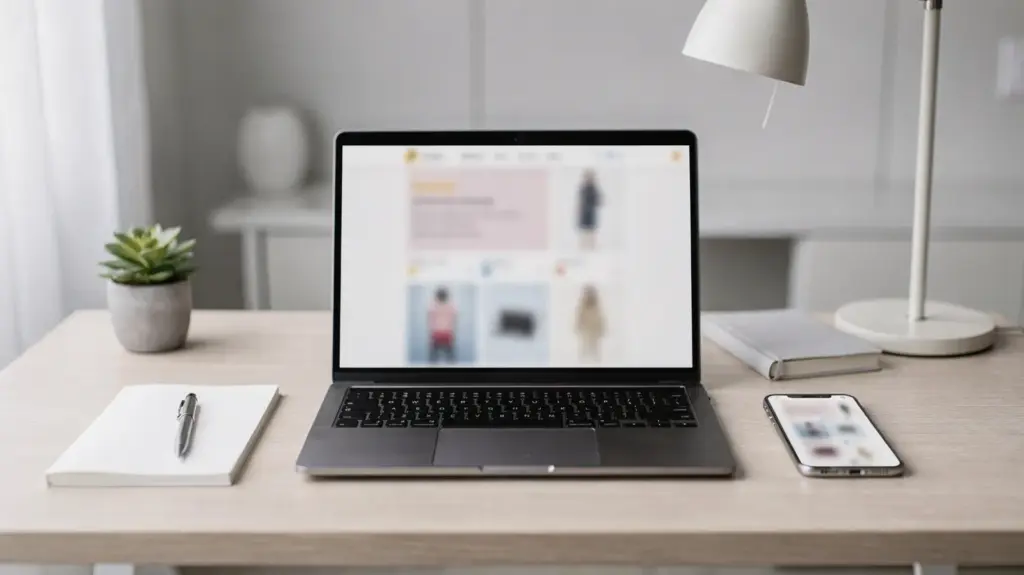 Büro-Setup zum Thema Scheinselbstständigkeit mit Laptop, Unterlagen und Kalender.