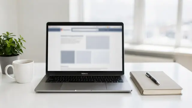 Arbeitsplatz mit Laptop zur Impressumspflicht für die Unternehmenswebsite