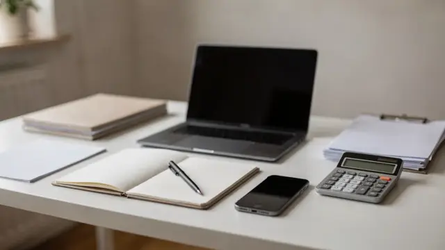 Homeoffice mit Laptop und Notizbuch zu Geschäftsideen nebenberuflich