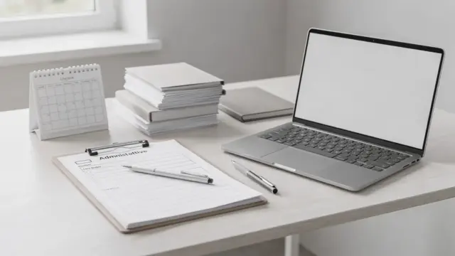 Büro-Checklisten auf Schreibtisch für administrative Abläufe
